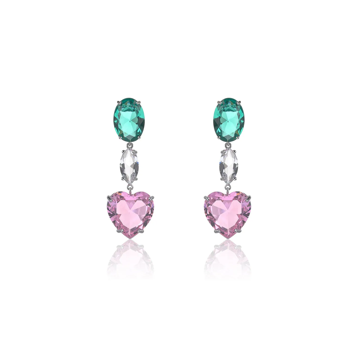 Heart Cubic Zirconia Dangle Earring for Wedding Accessories Jewelry CE11956