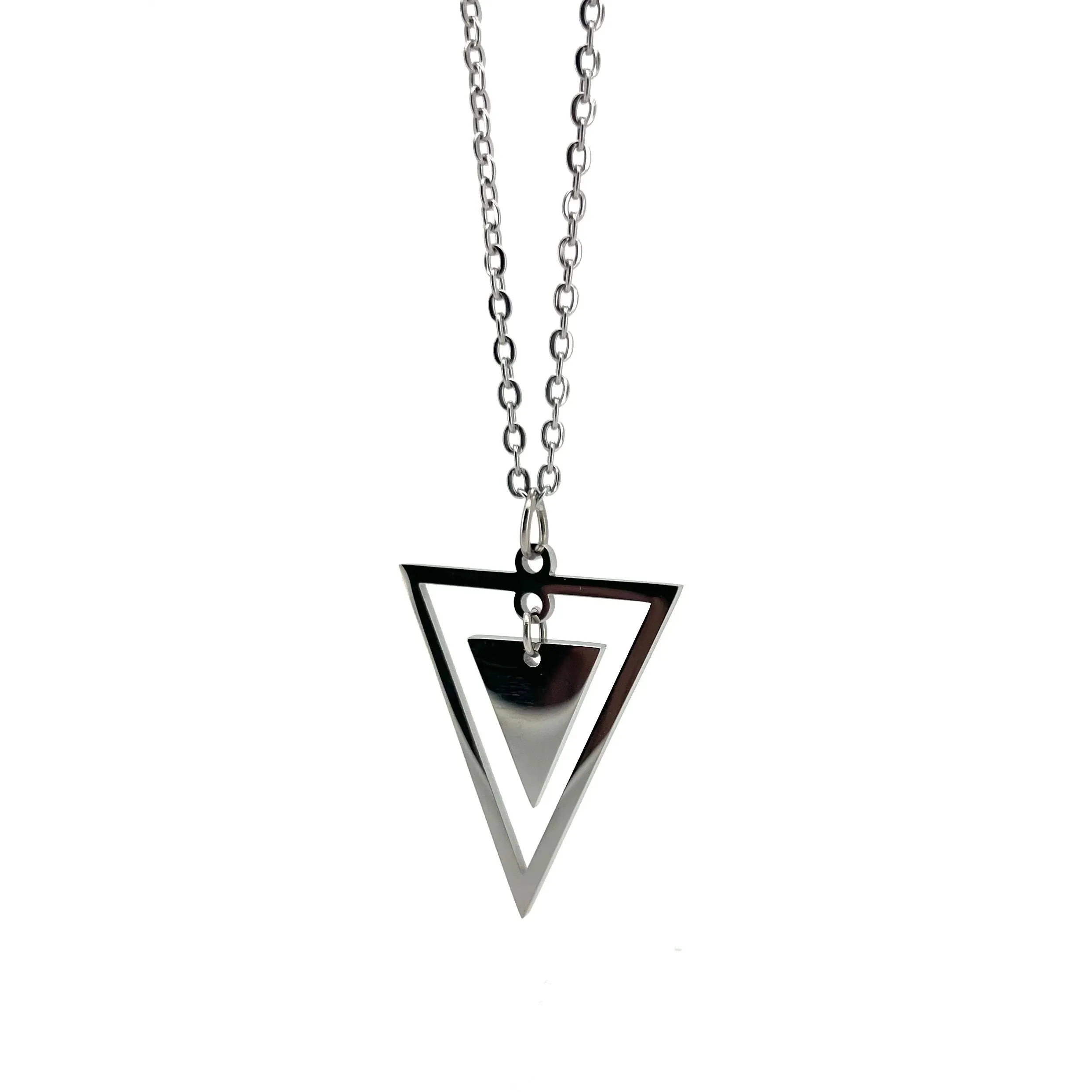 Hugues Stainless Steel Necklace with Triangle Pendant