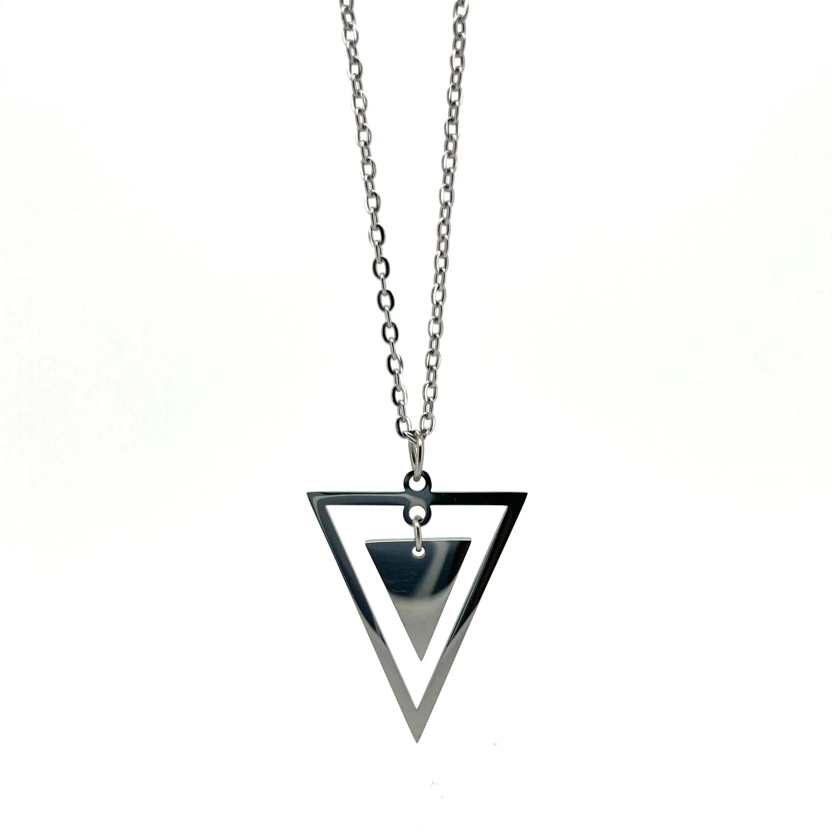 Hugues Stainless Steel Necklace with Triangle Pendant