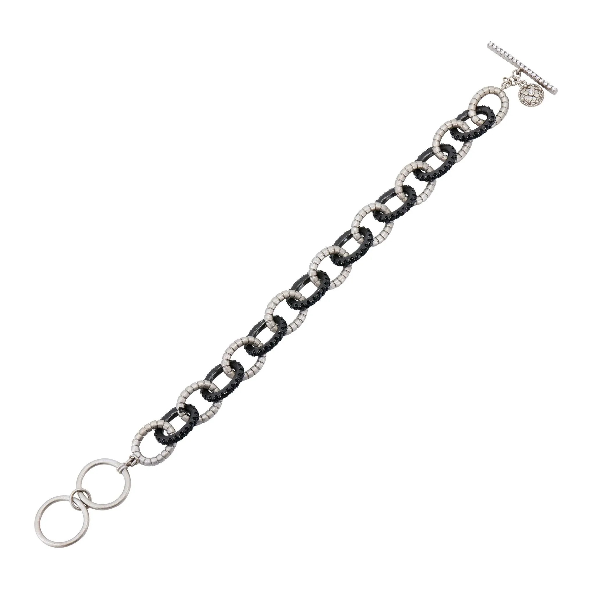 Industrial Finish Pavé Grit Chain Link Bracelet - Limited Edition