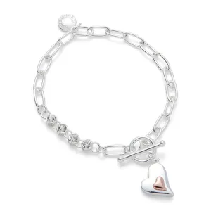 Joe Davies Polished 2 Tone Heart in Heart Bracelet