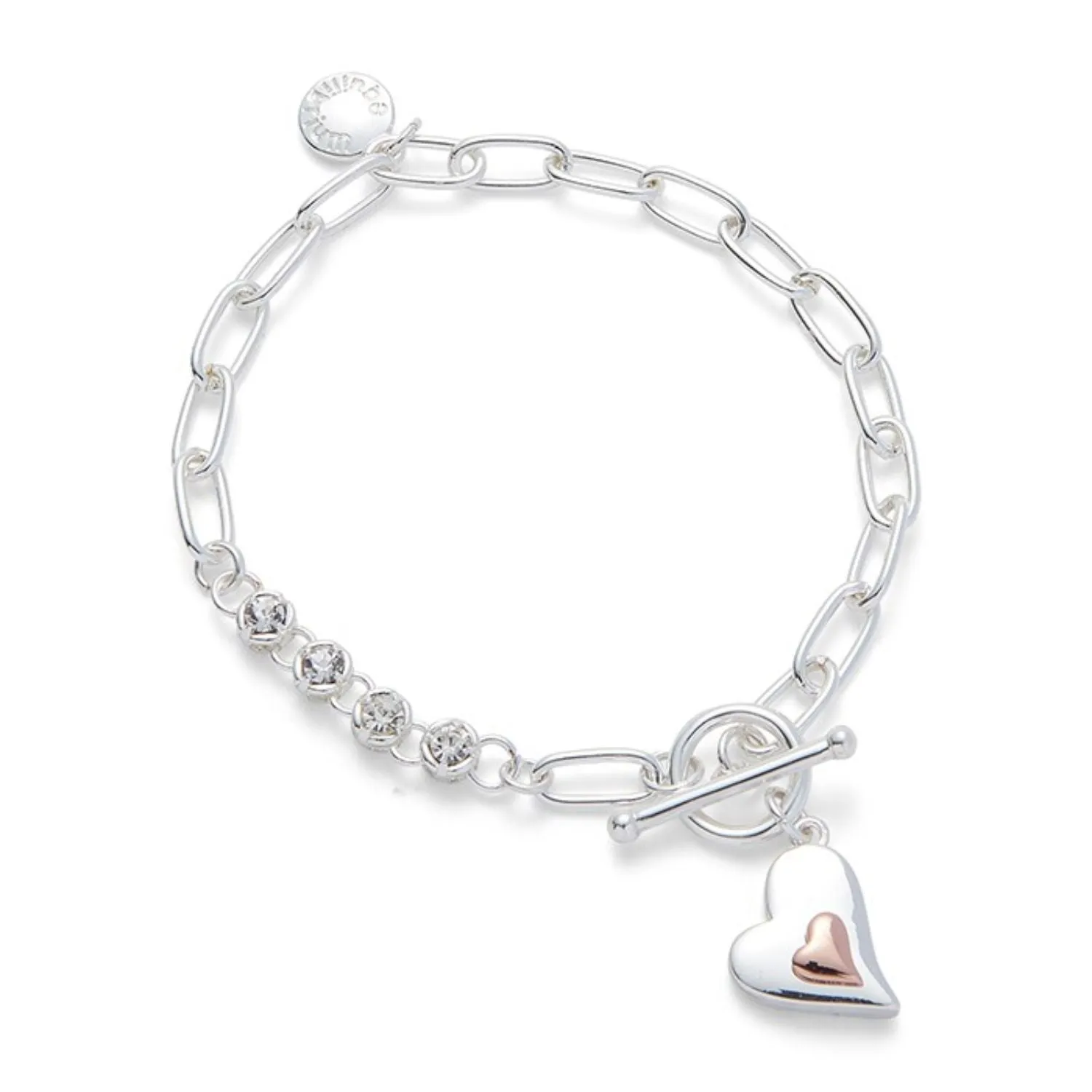 Joe Davies Polished 2 Tone Heart in Heart Bracelet