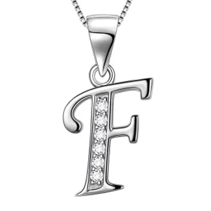 Letter F Initial Necklaces Pendant Women Men Name Jewelry Gift 925 Silver