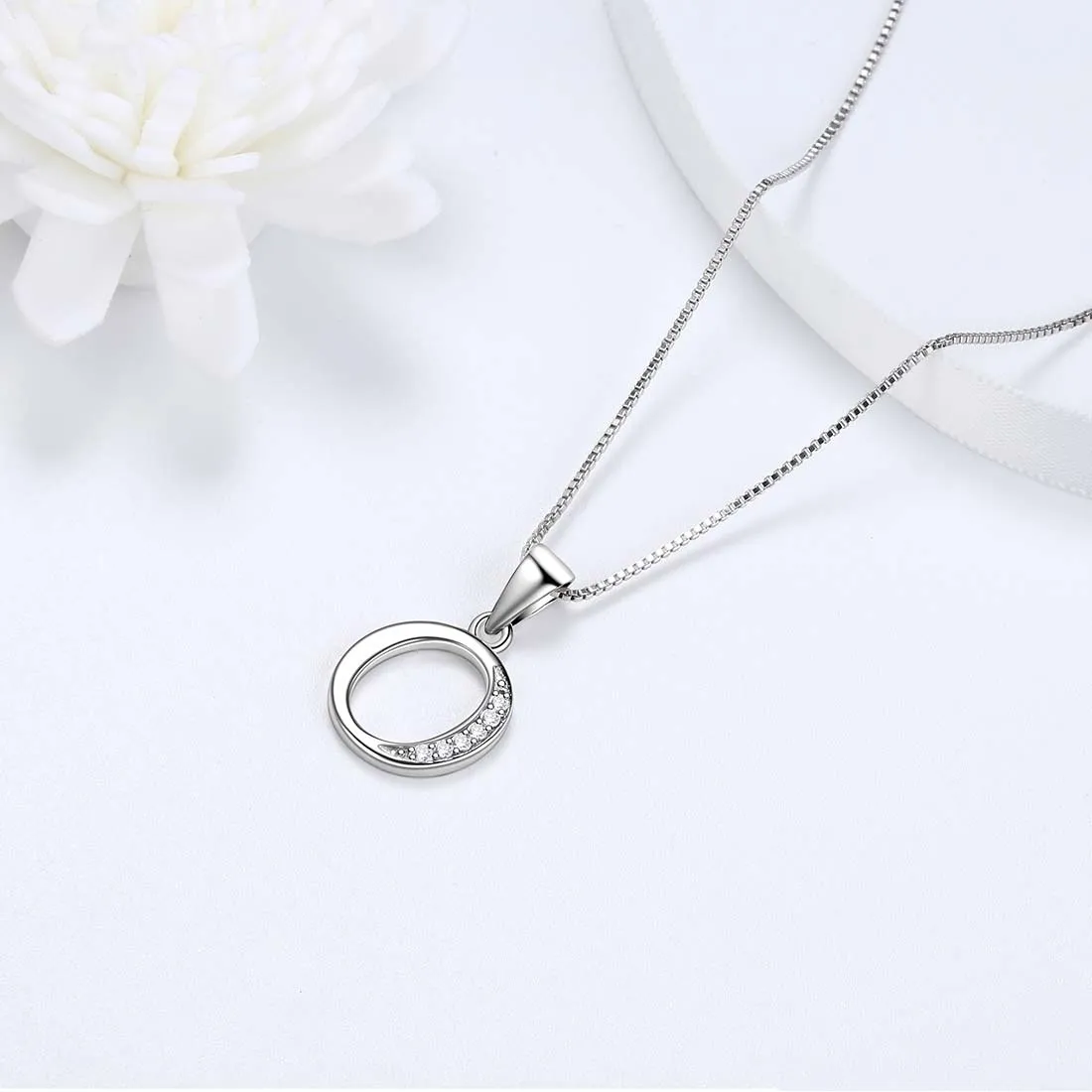 Letter O Initial Necklaces Pendant Women Men Name Jewelry Gift 925 Silver