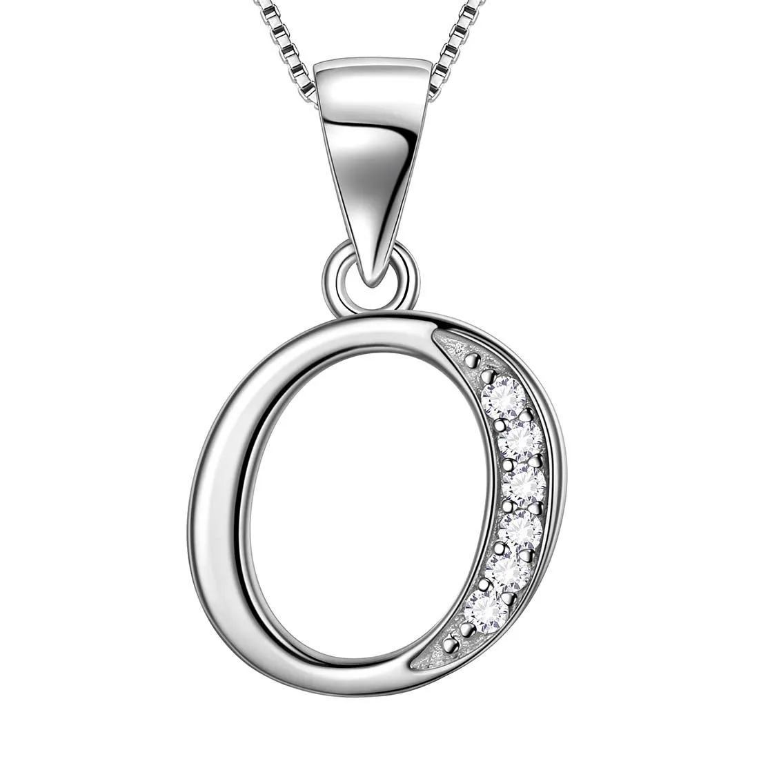 Letter O Initial Necklaces Pendant Women Men Name Jewelry Gift 925 Silver