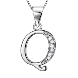 Letter Q Initial Necklaces Pendant Women Men Name Jewelry Gift 925 Silver