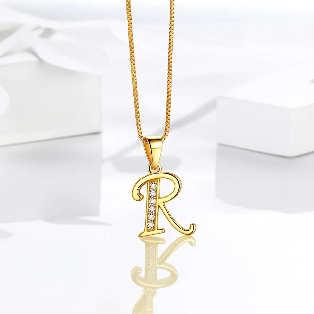 Letter R Initial Necklaces Pendant Women Men Name Jewelry Gift 925 Silver