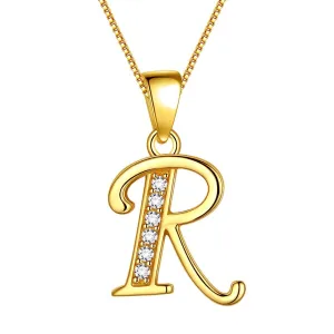 Letter R Initial Necklaces Pendant Women Men Name Jewelry Gift 925 Silver