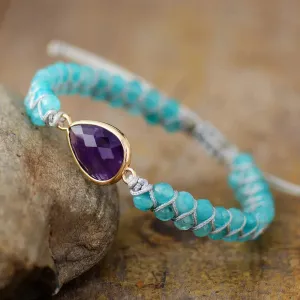 Macramé Amethysts Bracelet