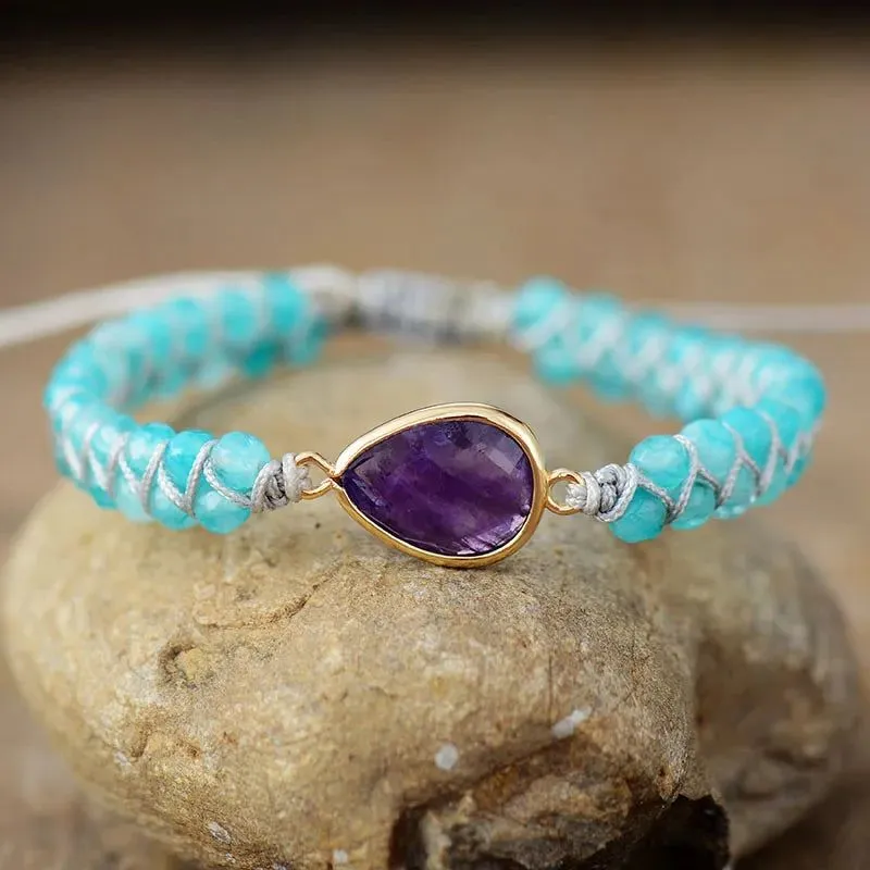 Macramé Amethysts Bracelet