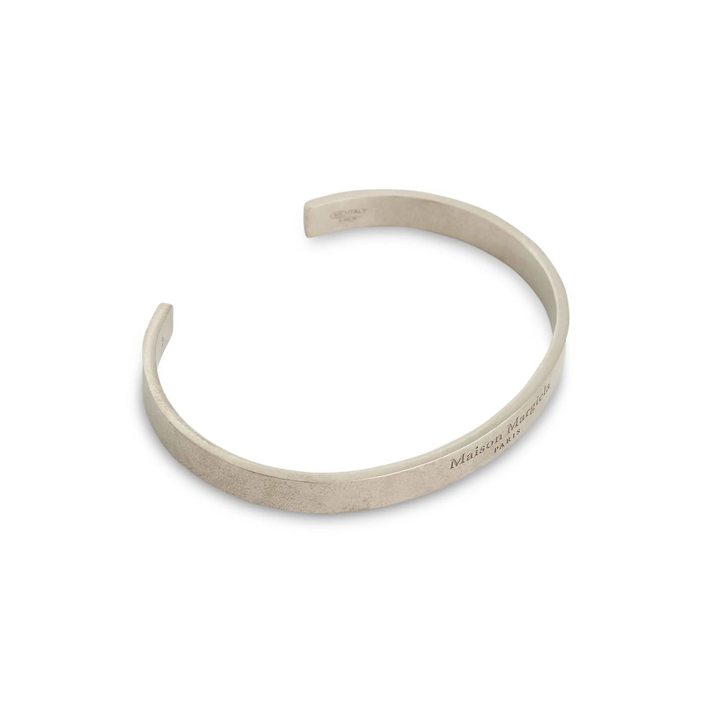 Medium Margiela Logo Cuff Bracelet in Silver