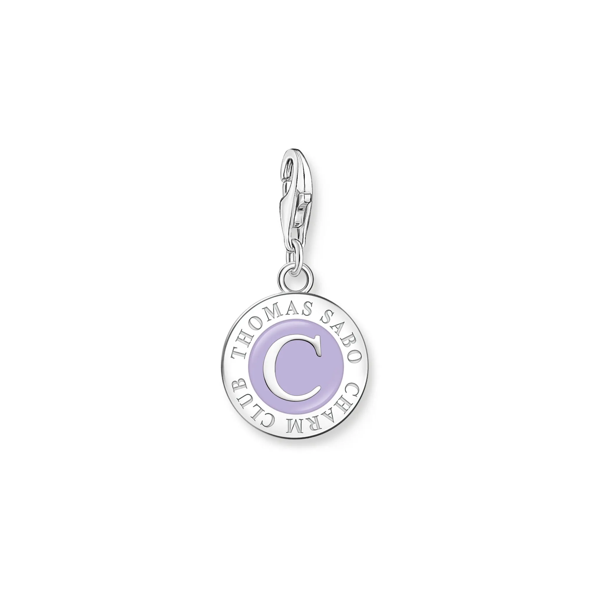 Member charm with violet cold enamel charmista coin silver