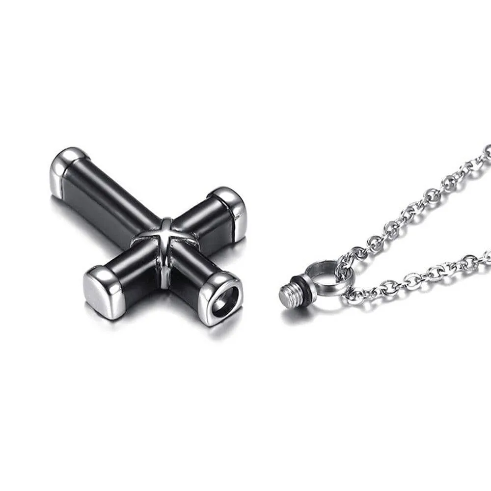 Men's Christian Necklace <br> Cross Urn