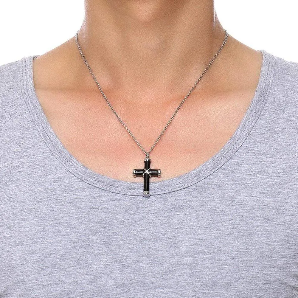 Men's Christian Necklace <br> Cross Urn