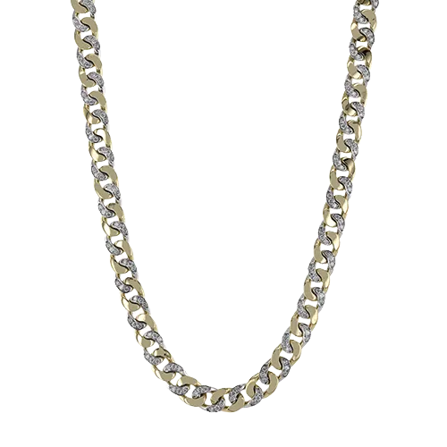 Men's Necklace In 14k Gold With Diamonds