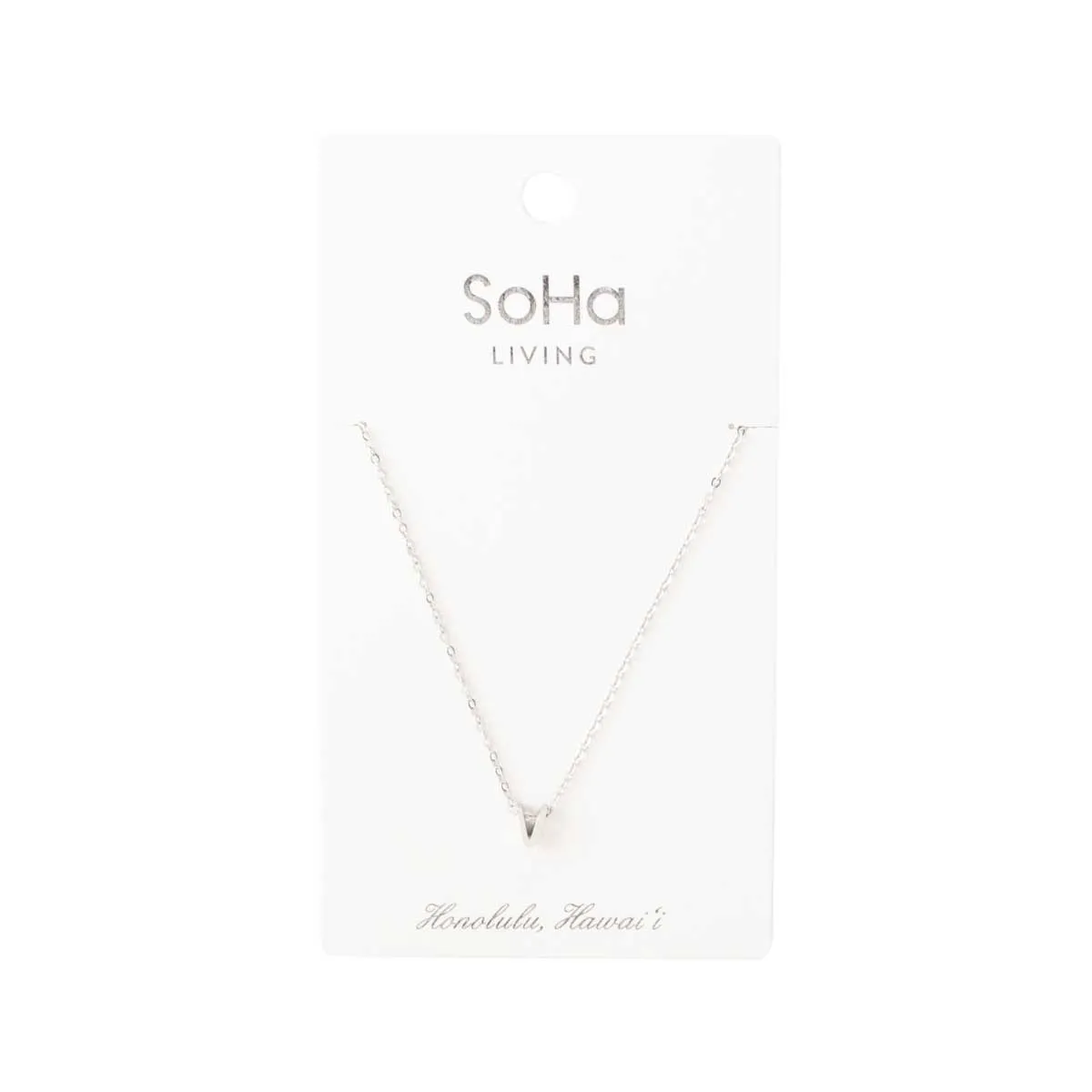 Mini Letter Necklace, Silver