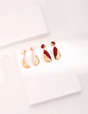 Minimalist Style Drip Glaze Earrings