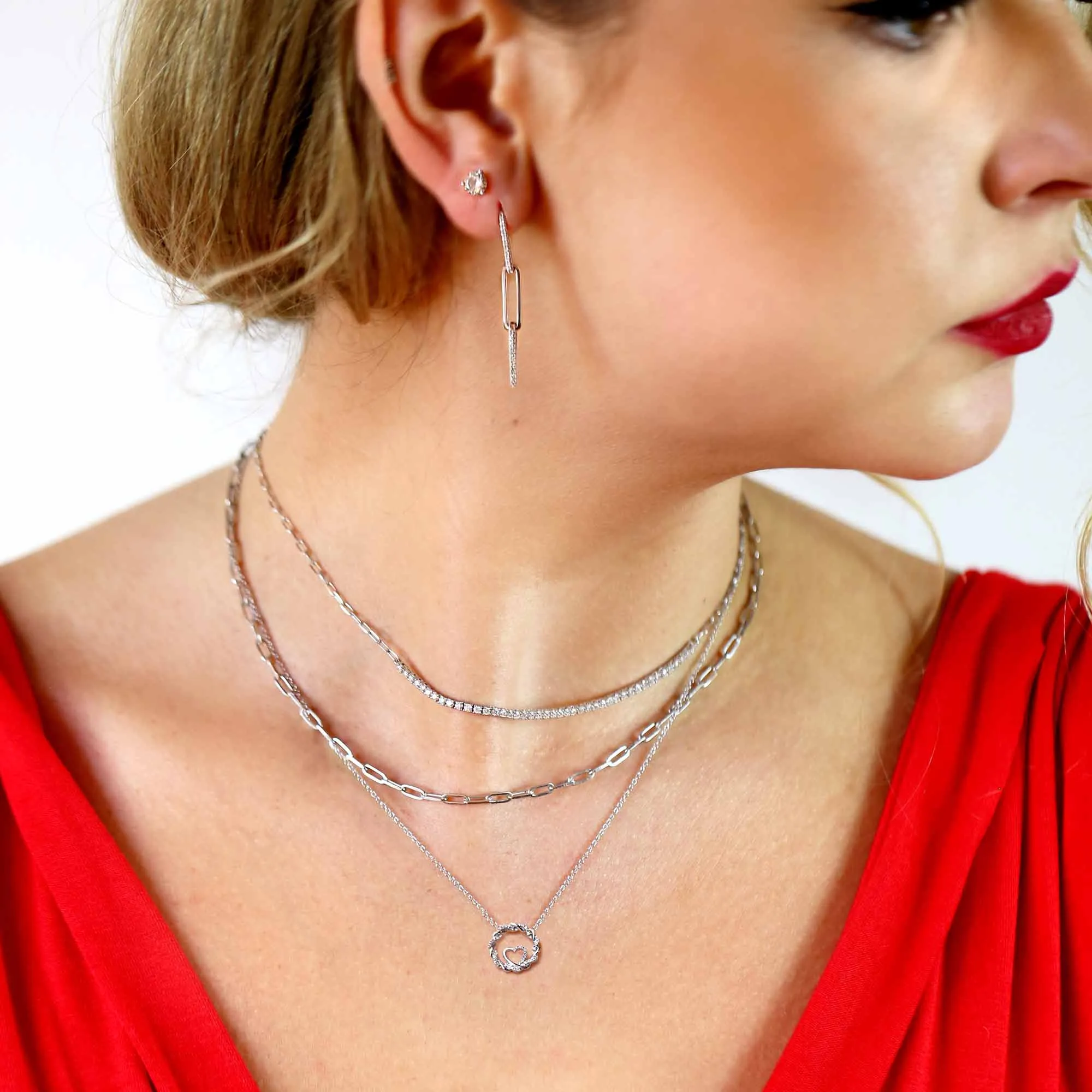 Noemi Diamond Paper Clip Necklace