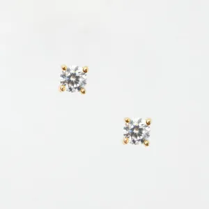 Nori Tiny Prong CZ 14k Solid Gold Stud Earrings