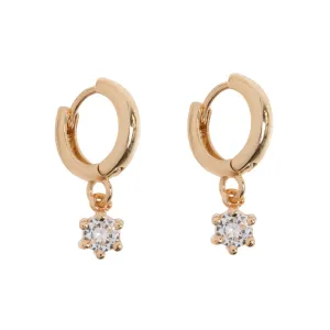 Olivia - Crystal Charm Hoop Earrings