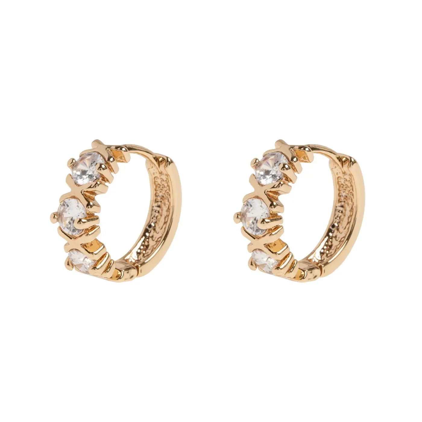 Olivia - White Crystal Hoop Earrings