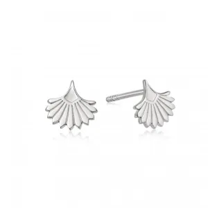 Palm Fan Stud Sterling Silver Earrings WE05_SLV