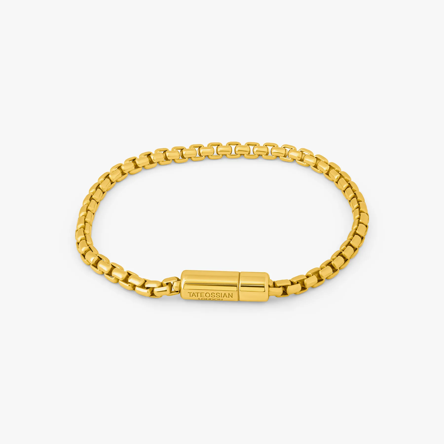 Pop Sleek Box Chain Bracelet In Yellow Gold Plated