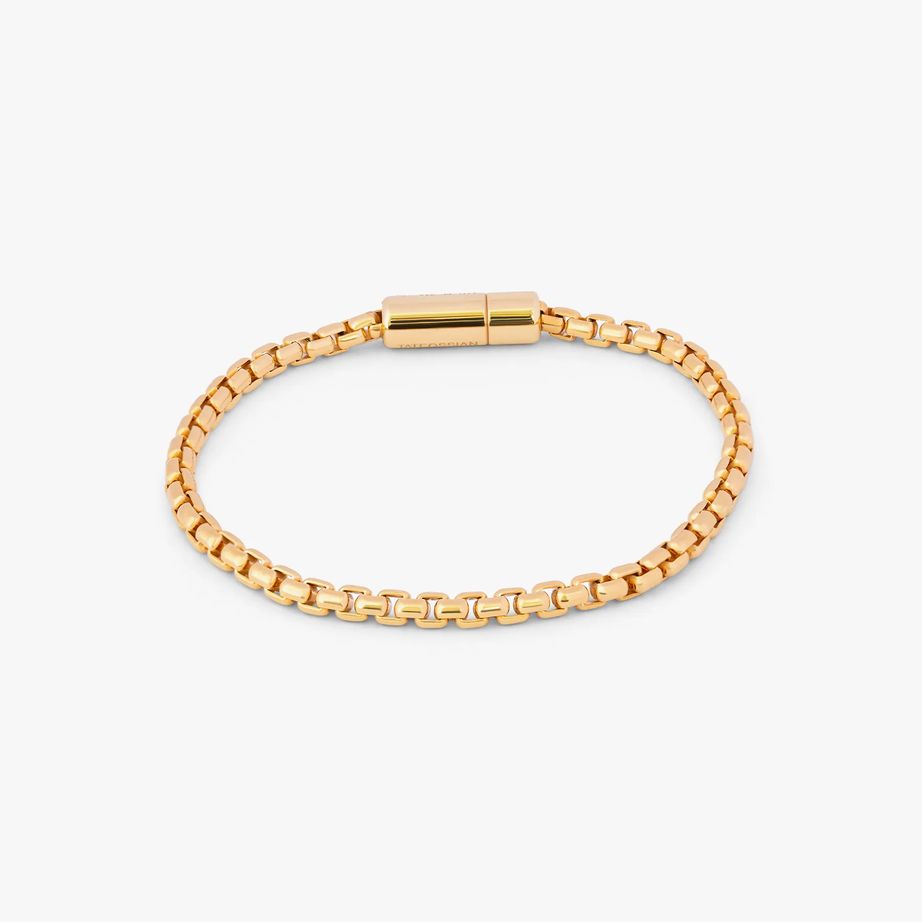 Pop Sleek Box Chain Bracelet In Yellow Gold Plated