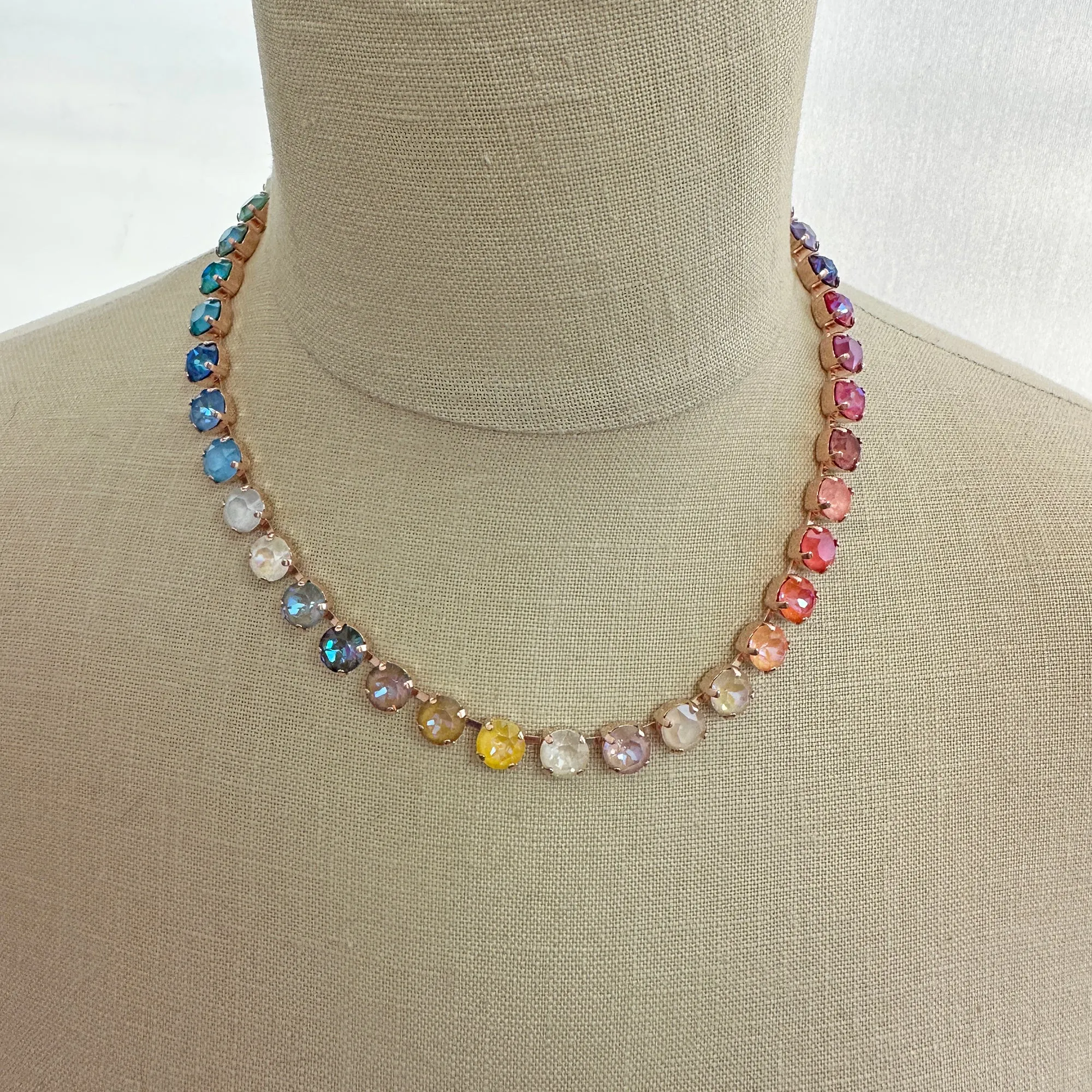 Products Diamante Collar Necklace • 8mm • Rainbow Ombre