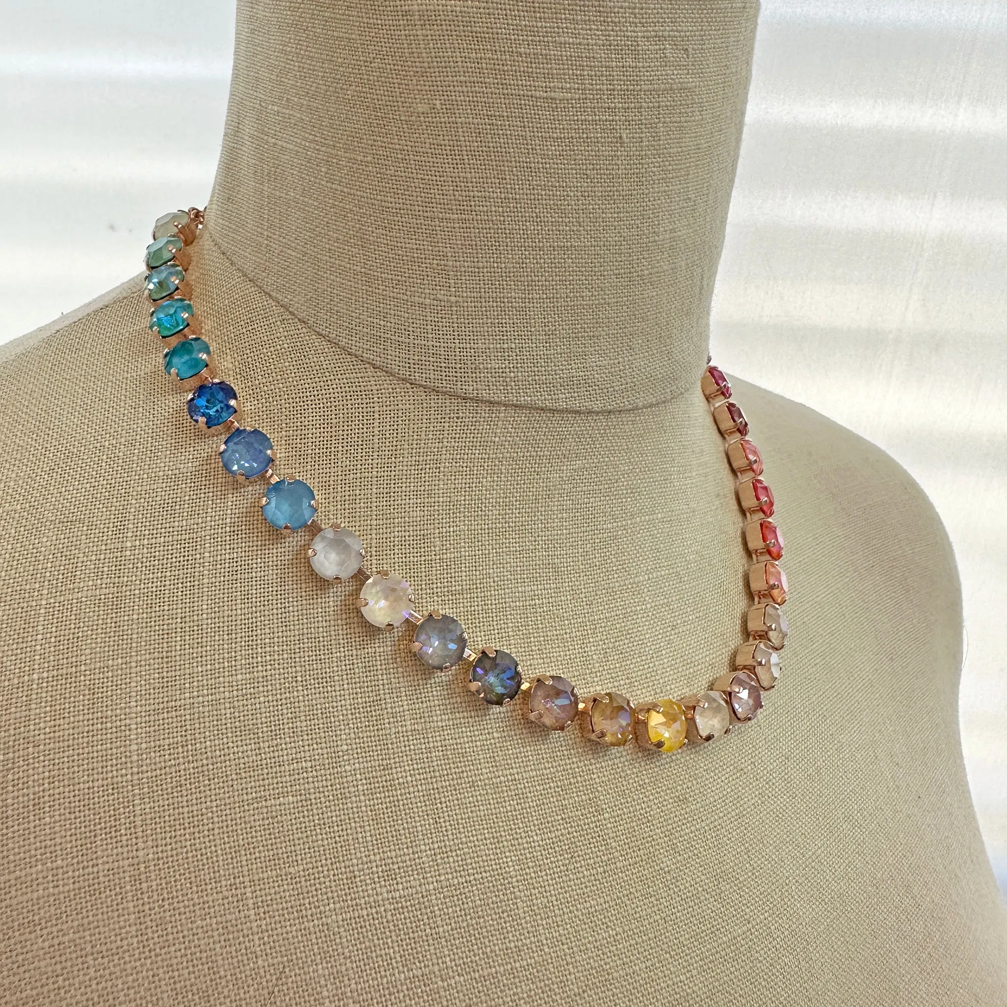 Products Diamante Collar Necklace • 8mm • Rainbow Ombre