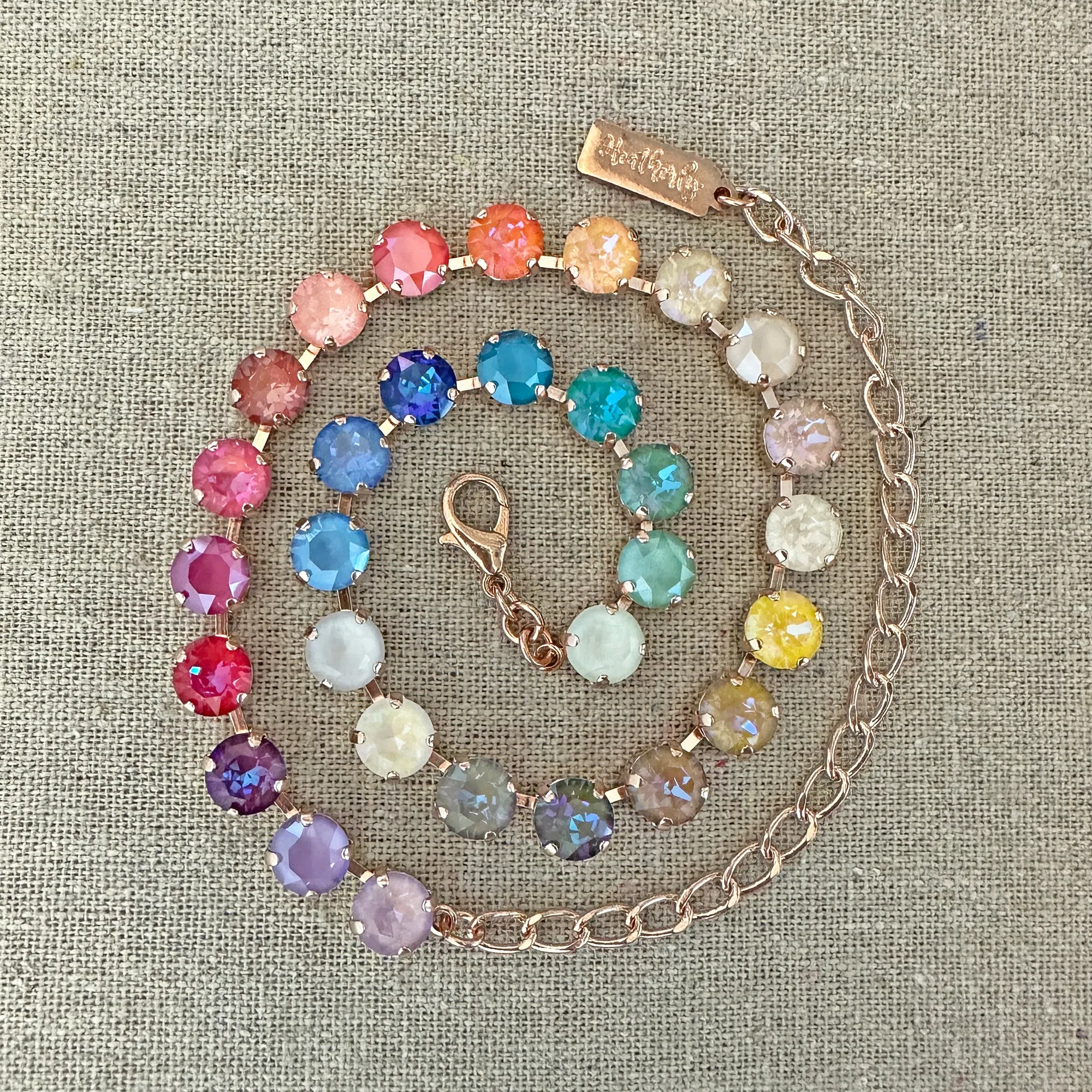 Products Diamante Collar Necklace • 8mm • Rainbow Ombre