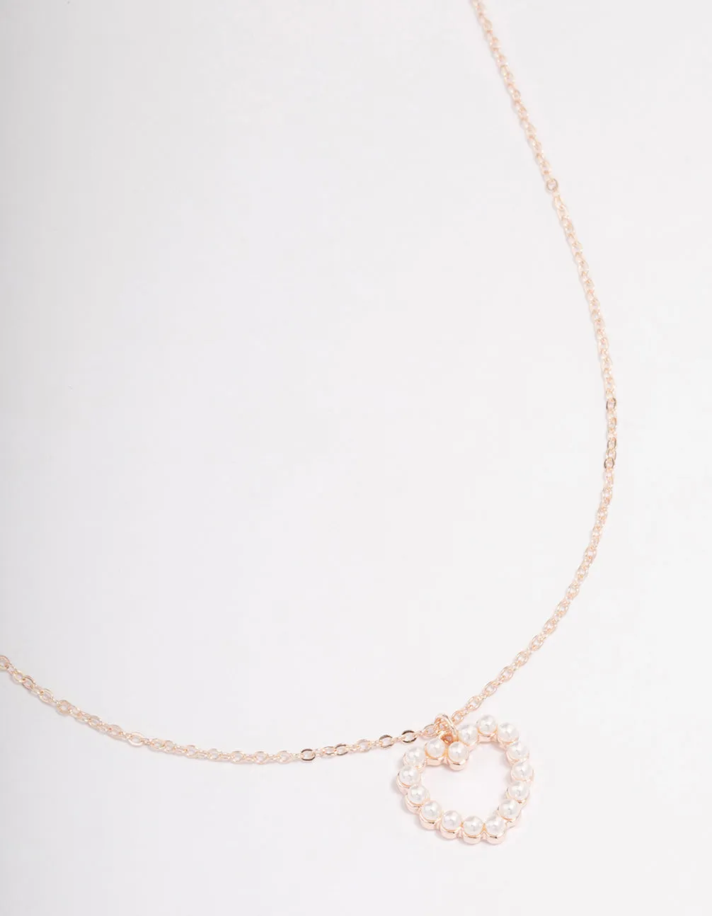 Rose Gold Pearl Heart Necklace