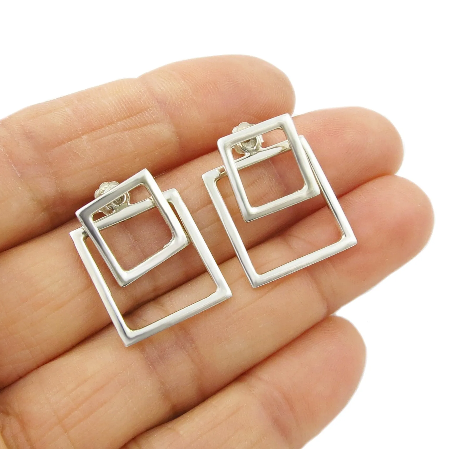 Silver Ear Jacket Earrings for Women