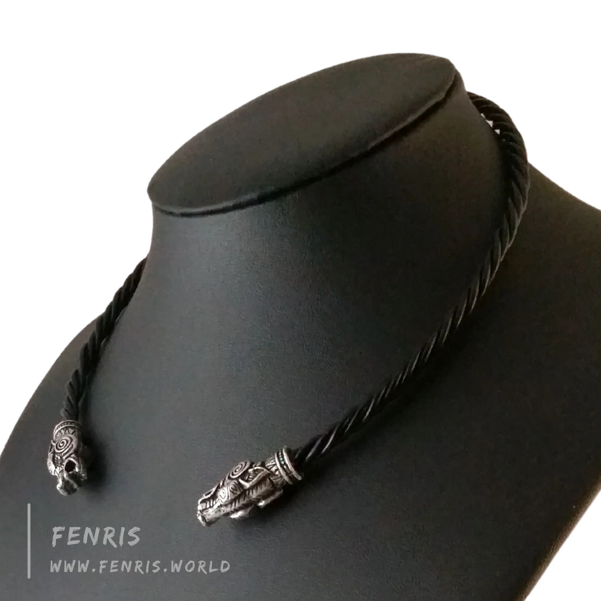 Silver Torc Wolf Necklace Bracelet Set  | Fenris