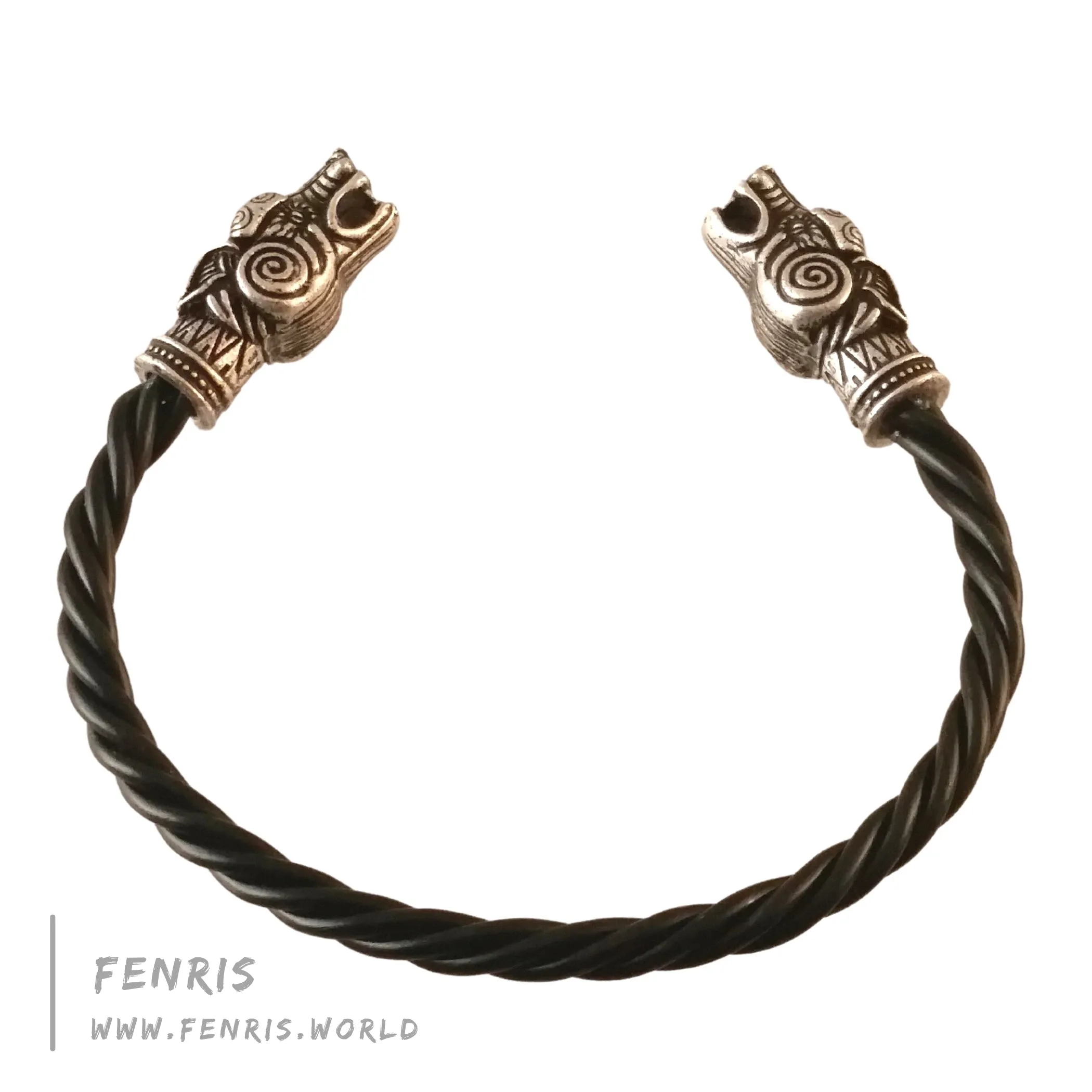 Silver Torc Wolf Necklace Bracelet Set  | Fenris