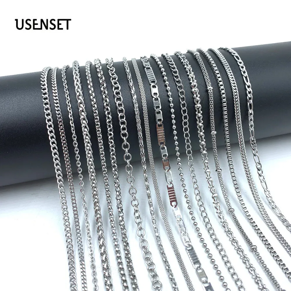 Stainless Steel Necklaces For Women DIY Jewelry Beads Choker Rope Chains Never Fade Pendant Cuban Necklace  2020