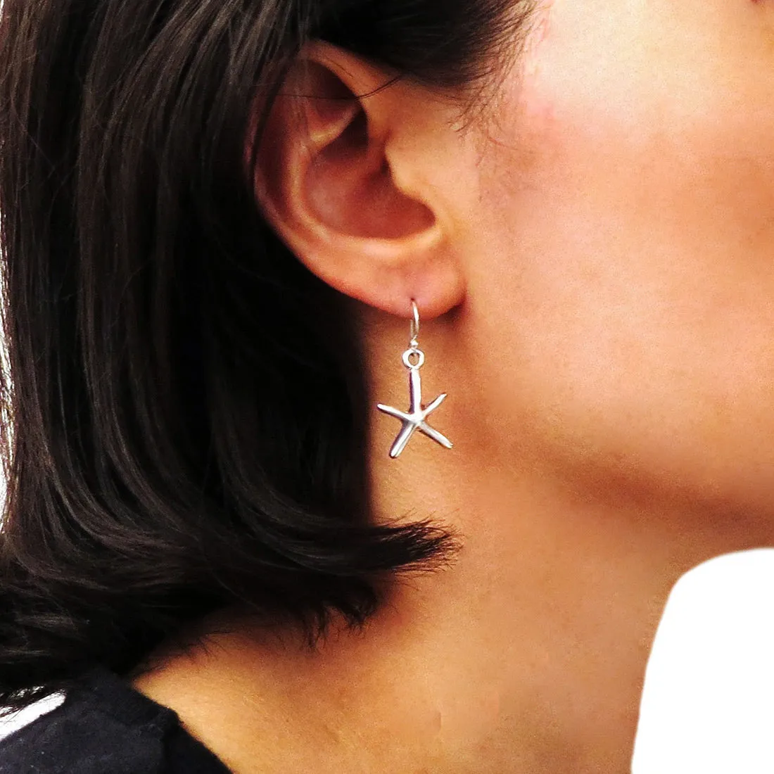 Starfish 925 Sterling Silver Drop Earrings