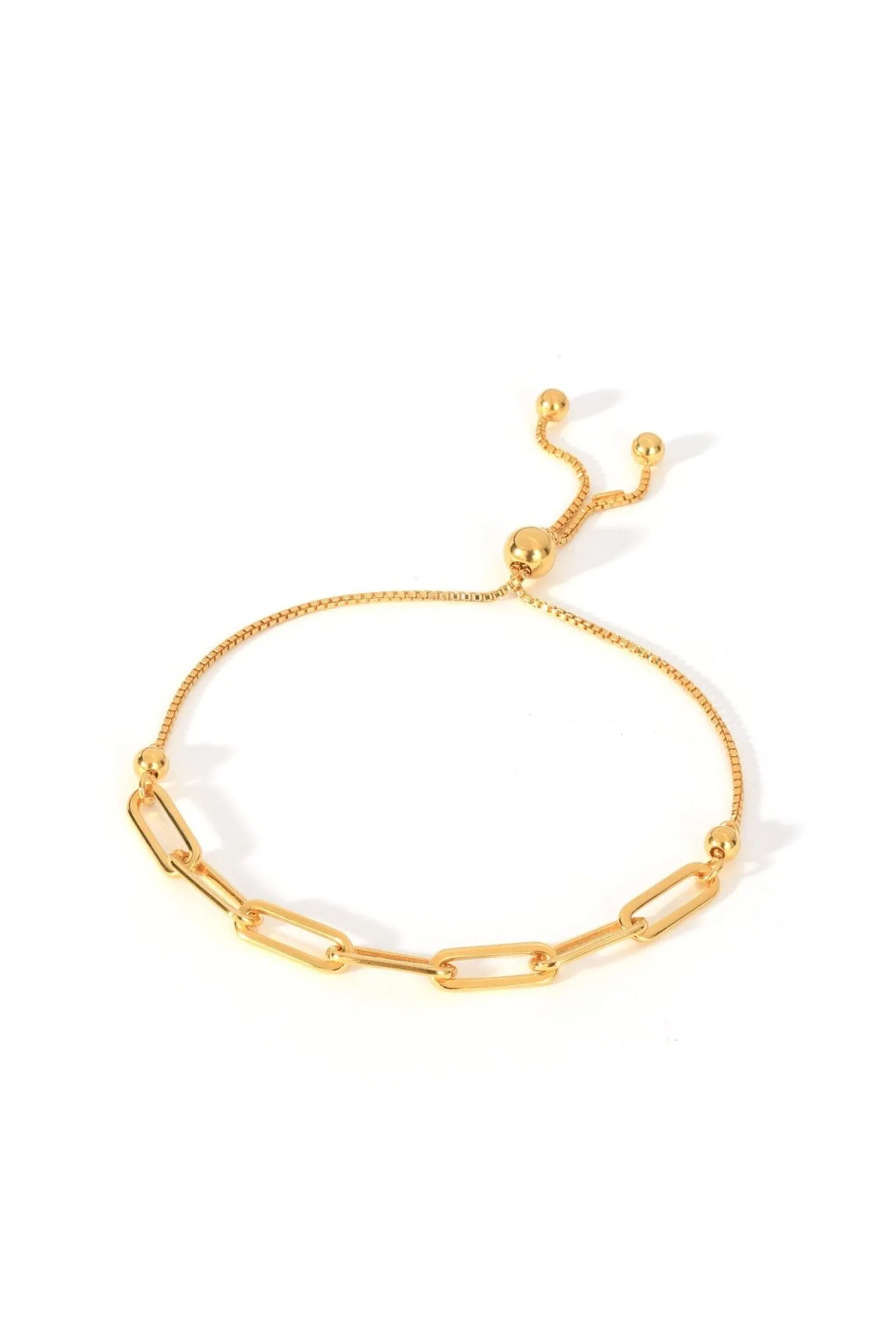 Sterling Silver Gold Plated Oval Link Friendship Bracelet