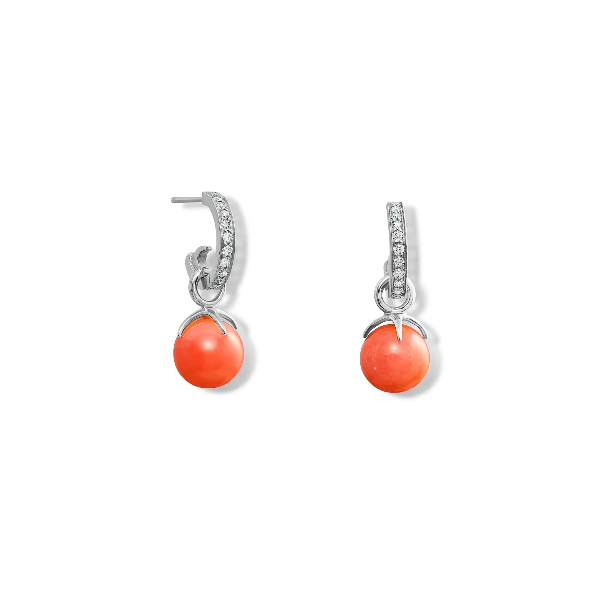 Tamara Earring Drops Silver - Pink Opal