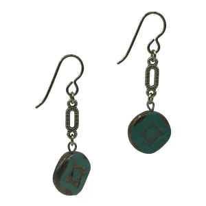 Teal Dangle Earrings for Sensitive Ears