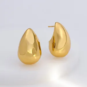 Teardrop Classic Gold 30mm Stud Earrings