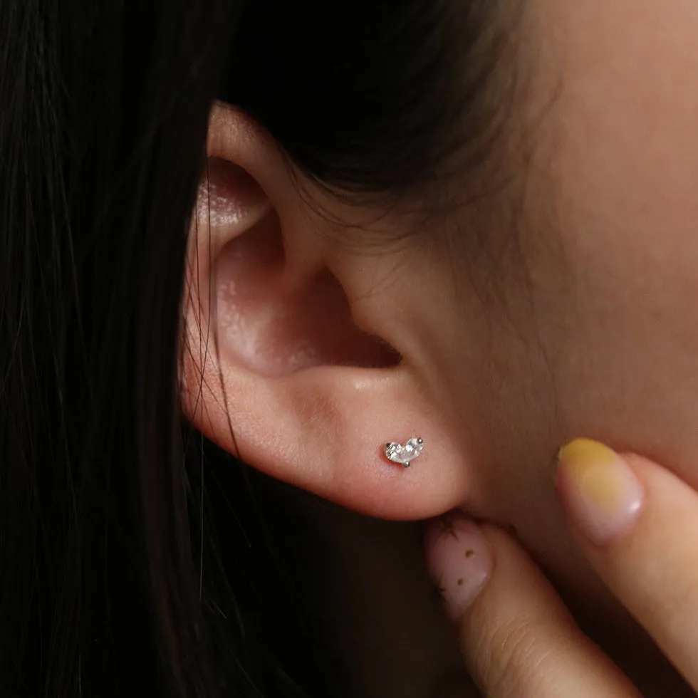 Tiny leaf stud earrings