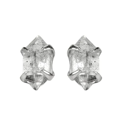 Tiny Raw Herkimer Diamond Stud Earrings