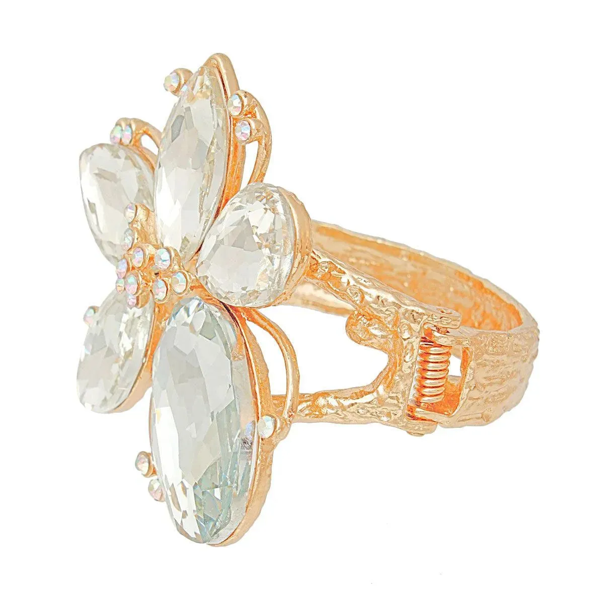 Transform Your Look with a Stunning Gold/Clear Flower Bracelet