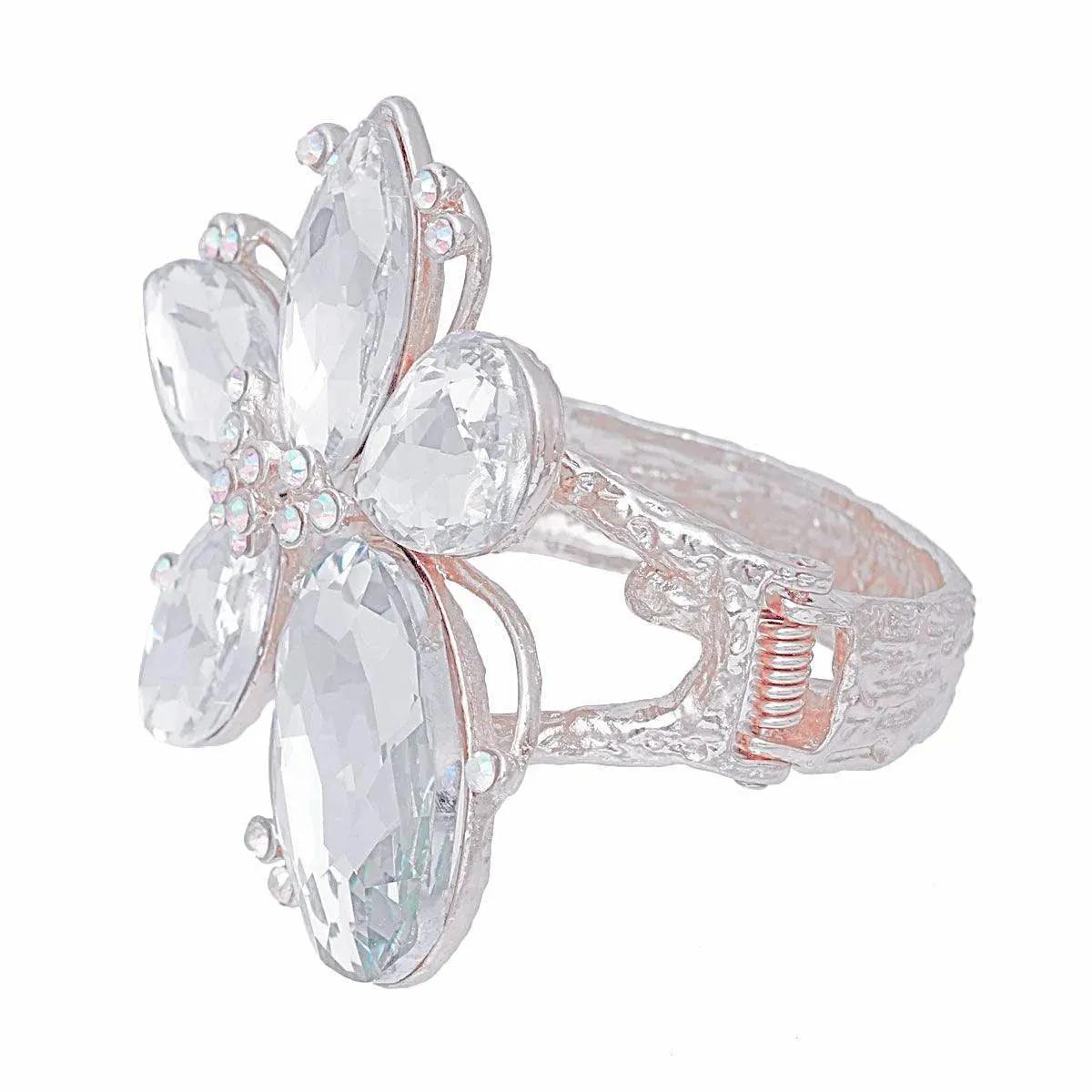 Transform Your Look with a Stunning Silver/Clear Flower Bracelet