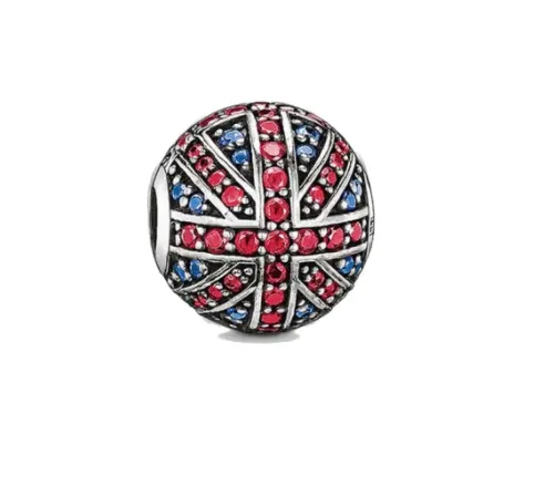 United Kingdom Rhinestone Flag Bead