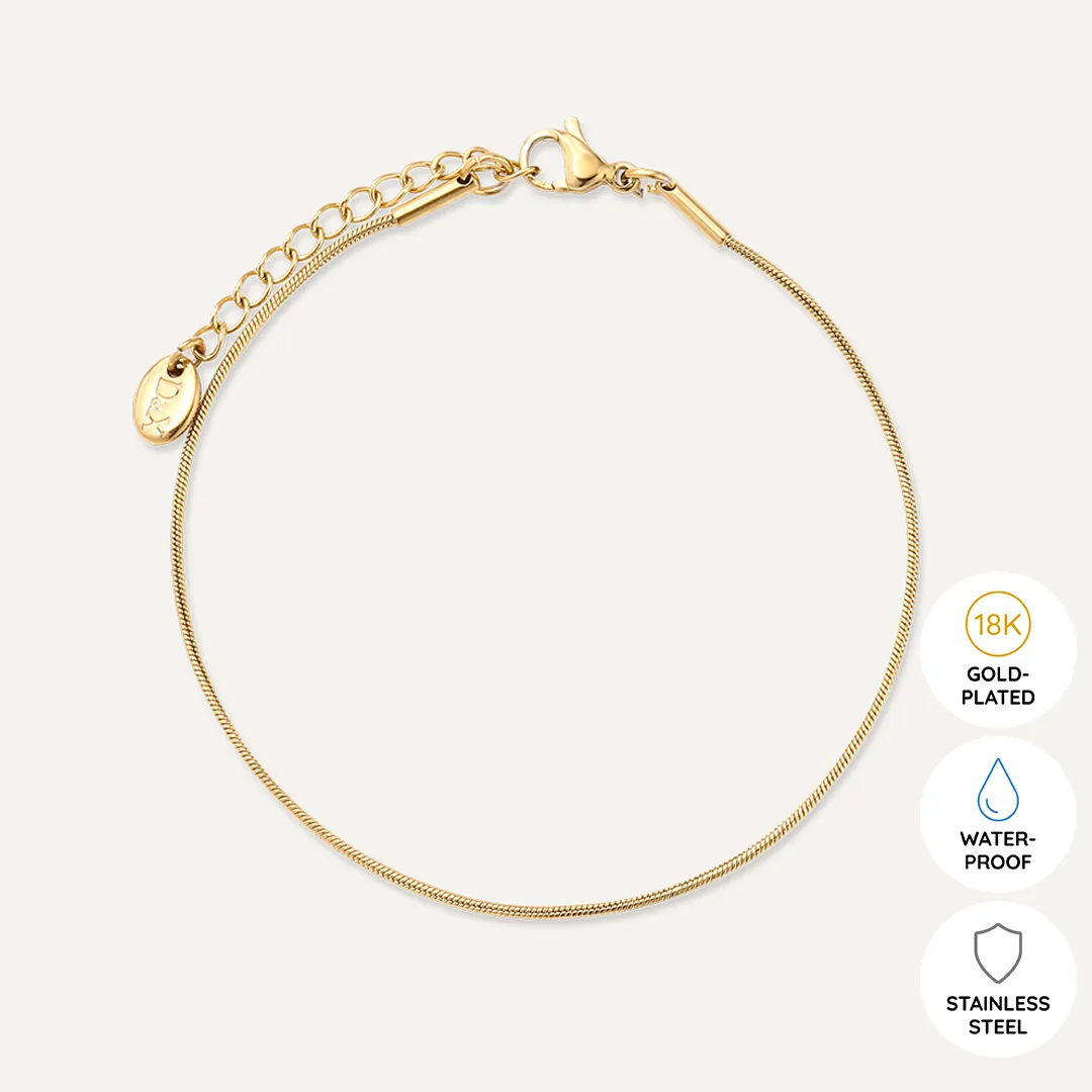 Vibes | Sleek Twist Clasp Bracelet | 18K Gold-Plated