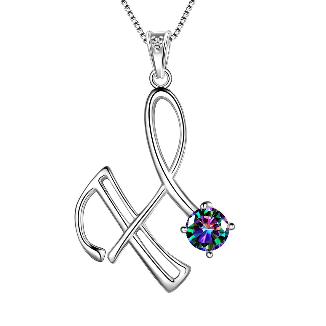 Women Initial H Letter Pendant Necklace Girl Name Jewelry Gift 925 Sterling Silver