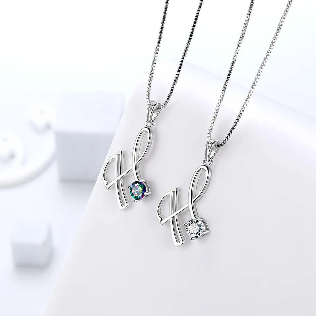 Women Initial H Letter Pendant Necklace Girl Name Jewelry Gift 925 Sterling Silver