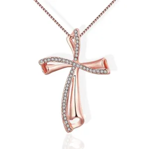 Women's Christian Necklace <br> Wave (Rose Gold)